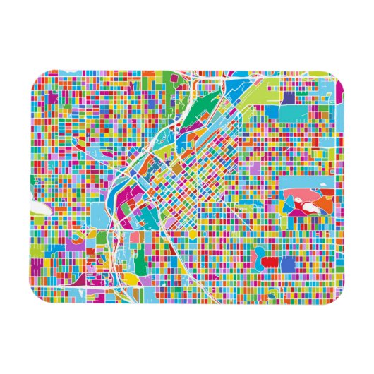 Colorful Denver Map Magneet (Horizontaal)