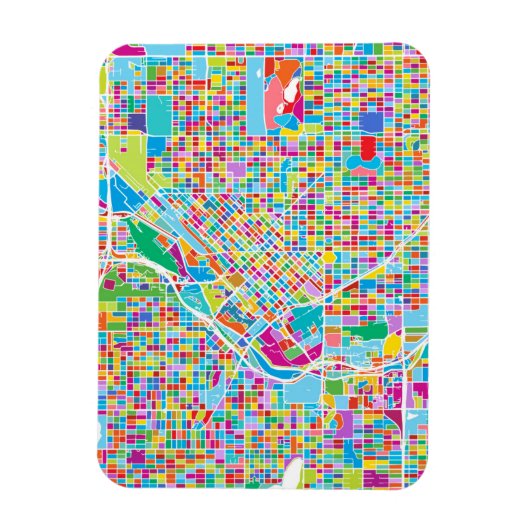 Colorful Denver Map Magneet (Verticaal)