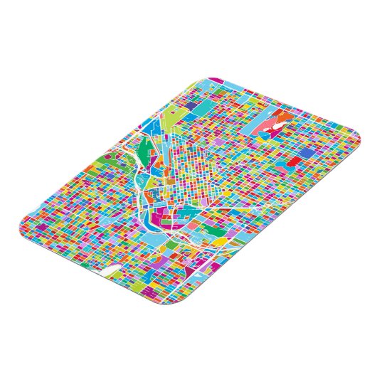 Colorful Denver Map Magneet (Linkerzijde)