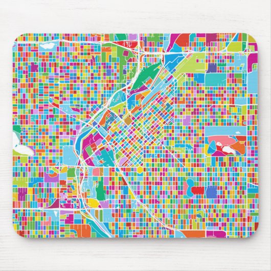 Colorful Denver Map Muismat (Voorkant)