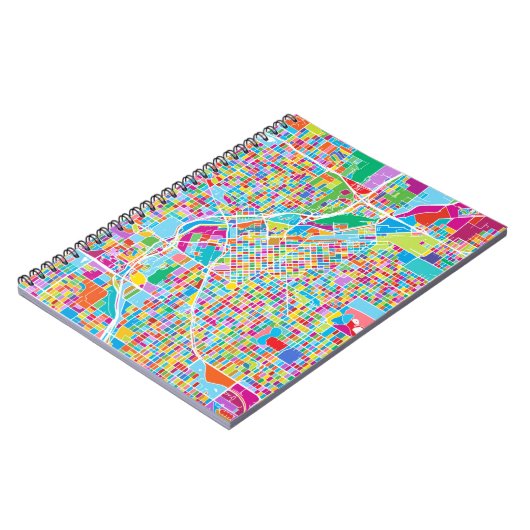 Colorful Denver Map Notitieboek (Linkerzijde)