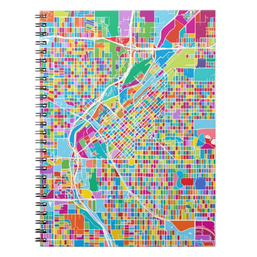Colorful Denver Map Notitieboek (Voorkant)