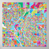 Colorful Denver Map Poster (Voorkant)