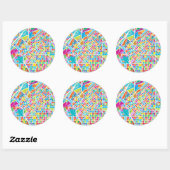 Colorful Denver Map Ronde Sticker (Vel)