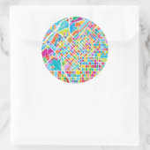 Colorful Denver Map Ronde Sticker (Tas)