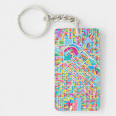 Colorful Denver Map Sleutelhanger (Voorkant)