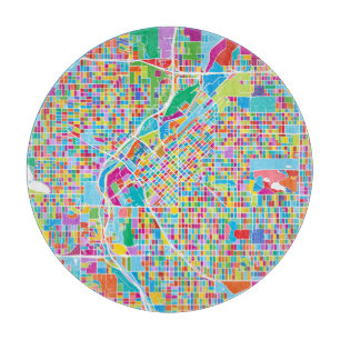 Colorful Denver Map Snijplank