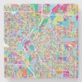 Colorful Denver Map Stenen Onderzetter (Voorkant)