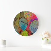 Colorful Desert Cactus Abstract Grote Klok (Huis)