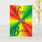 Colorful Design 18th Birthday Card Kaart (Gele Bloem)