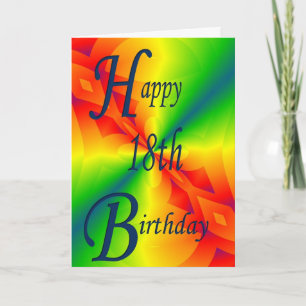 Colorful Design 18th Birthday Card Kaart