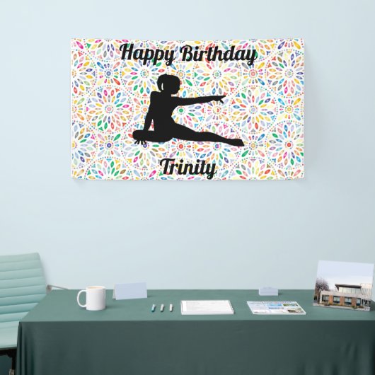 Colorful Design Gymnastics Birthday Banner (Beurs)