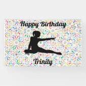 Colorful Design Gymnastics Birthday Banner (Horizontaal)