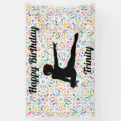 Colorful Design Gymnastics Birthday Banner (Verticaal)