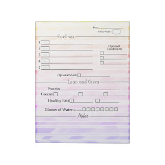 Colorful Design Minimalist 5 en 1 Food Tracker Notitieblok