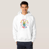 Colorful design with peace, love and pride hand  hoodie (Voorkant volledig)
