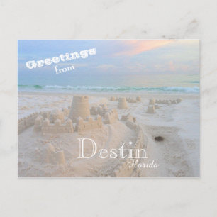 Colorful Destin Florida Sand Castle Briefkaart