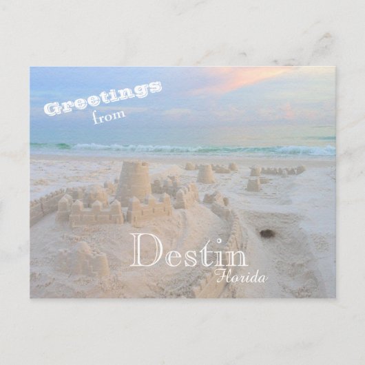 Colorful Destin Florida Sand Castle Briefkaart (Voorkant)