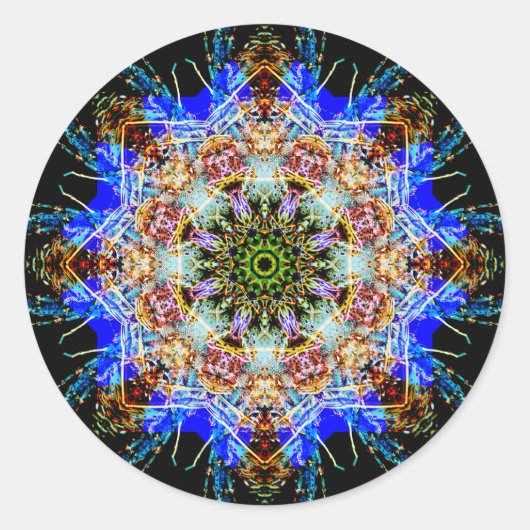 Colorful detail Mandala Ronde Sticker (Voorkant)