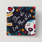 Colorful Dia de los Muertos | Button (Voorkant)