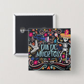 Colorful Dia de los Muertos | Button (Voorkant /achterkant)