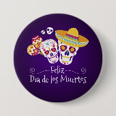 Colorful Dia de los Muertos | Button (Voorkant)