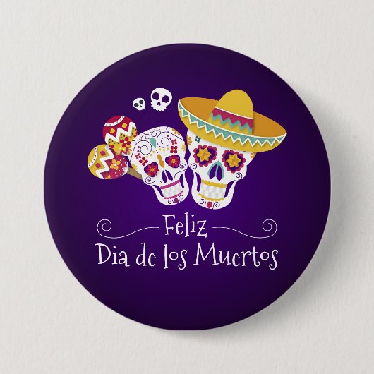 Colorful Dia de los Muertos | Button (Voorkant)