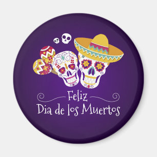 Colorful Dia de los Muertos   Magneet