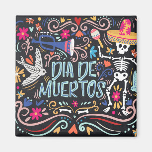 Colorful Dia de los Muertos Magneet