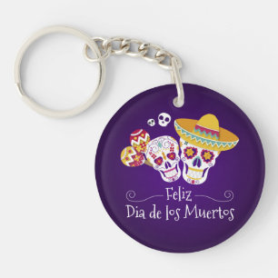 Colorful Dia de los Muertos   Sleutelhanger