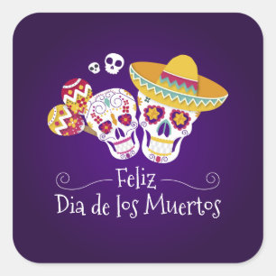 Colorful Dia de los Muertos   Sticker