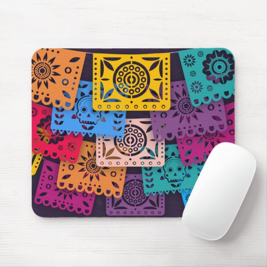 Colorful Dia de Muertos Banners | Mousepad Muismat (Met muis)