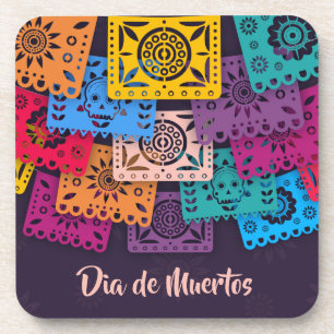Colorful Dia de Muertos Banners   Onderzetter