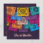 Colorful Dia de Muertos Banners | partijuitnodigin Kaart (Voorkant / Achterkant)