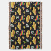 Colorful Día de Muertos Mexican Fiesta Throw Blank Deken (Voorkant Verticaal)