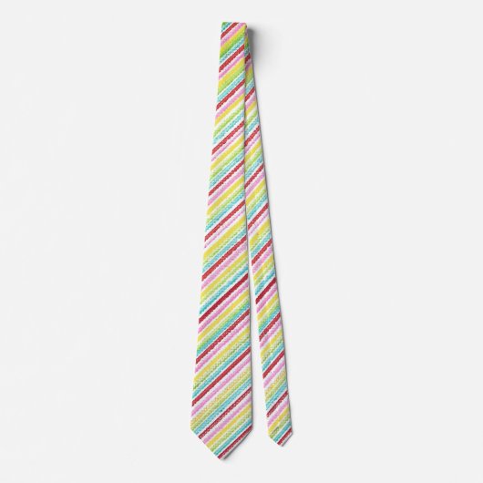 Colorful Diagonal Stripes Neck Ties Stropdas (Voorkant)