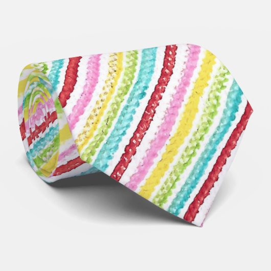 Colorful Diagonal Stripes Neck Ties Stropdas (Opgerold)