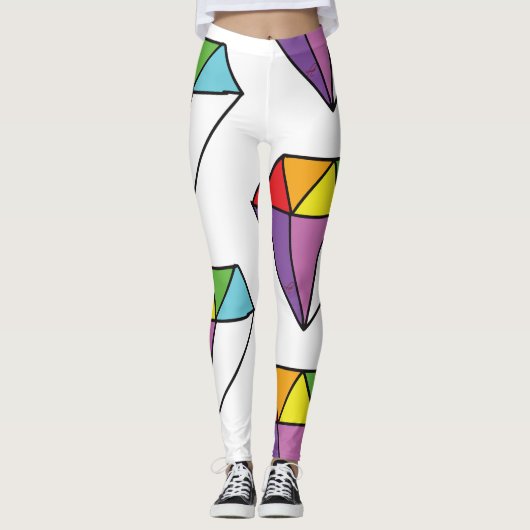 Colorful Diamond Cute Drawing Leggings (Voorkant)