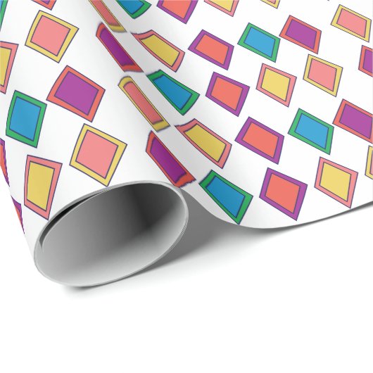 Colorful Diamond Geometric Pattern Cadeaupapier (Rol Hoek)