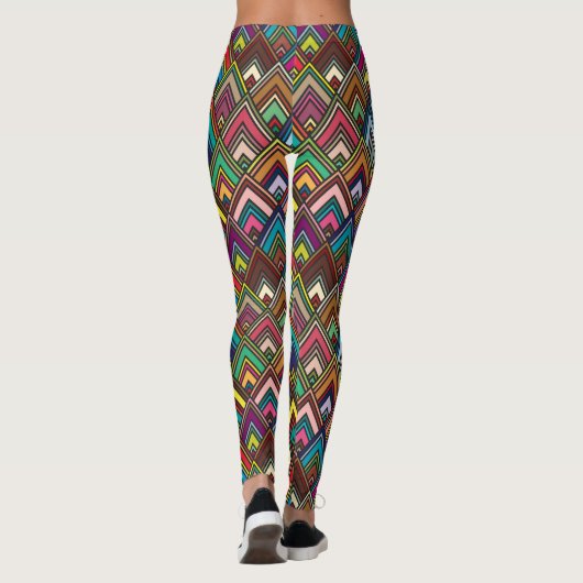 Colorful Diamond Geometric Pattern Leggings (Achterkant)