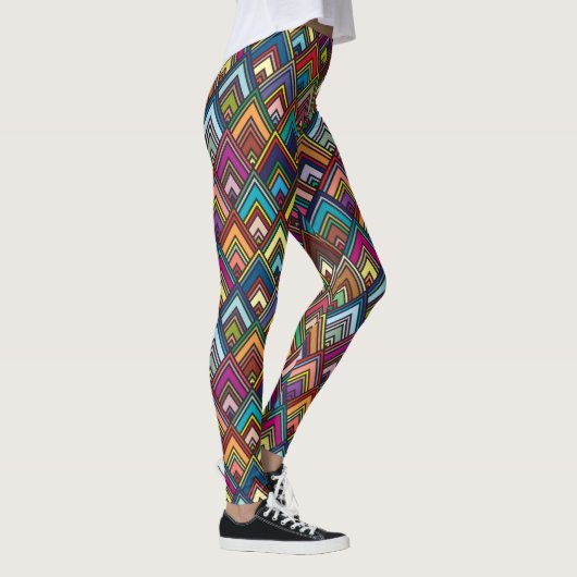 Colorful Diamond Geometric Pattern Leggings (Rechts)
