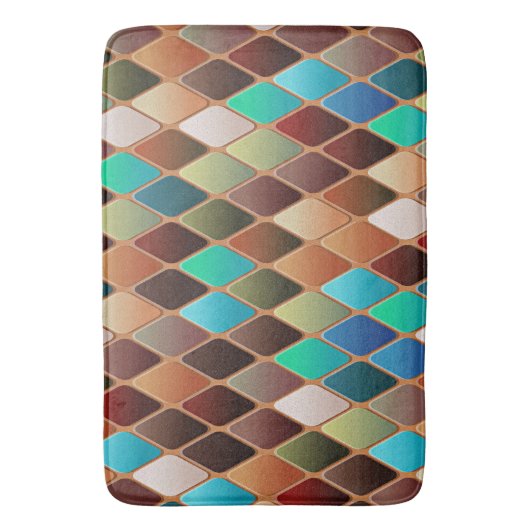 Colorful Diamond Pattern Badmat (Voorkant Verticaal)