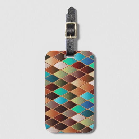 Colorful Diamond Pattern Bagagelabel (Voorkant (verticaal))