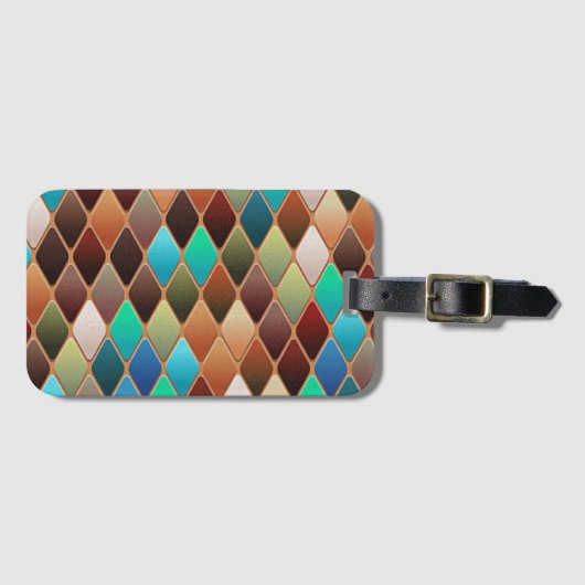 Colorful Diamond Pattern Bagagelabel (Voorkant (horizontaal))