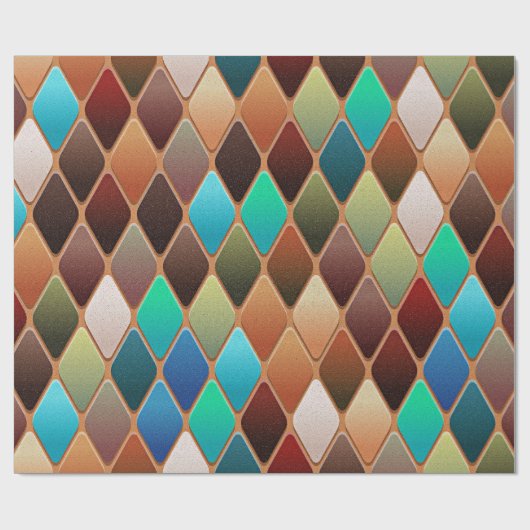 Colorful Diamond Pattern Cadeaupapier (Vlak)