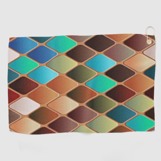 Colorful Diamond Pattern Golfhanddoek (Horizontaal)
