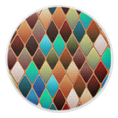 Colorful Diamond Pattern Keramische Knop (Voorkant)