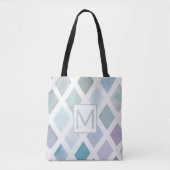 Colorful Diamond Pattern met Initiaal Canvas tas (Voorkant)
