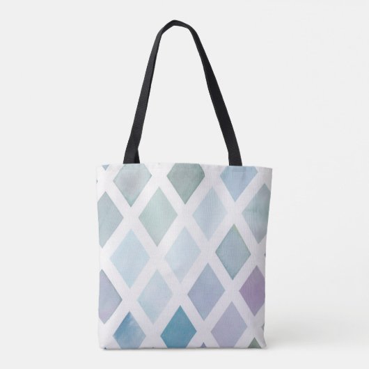 Colorful Diamond Pattern met Initiaal Canvas tas (Achterkant)