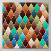 Colorful Diamond Pattern Poster (Voorkant)